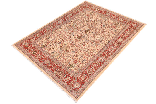 handmade Traditional Kafkaz Tan Rust Hand Knotted RECTANGLE 100% WOOL area rug 8x10