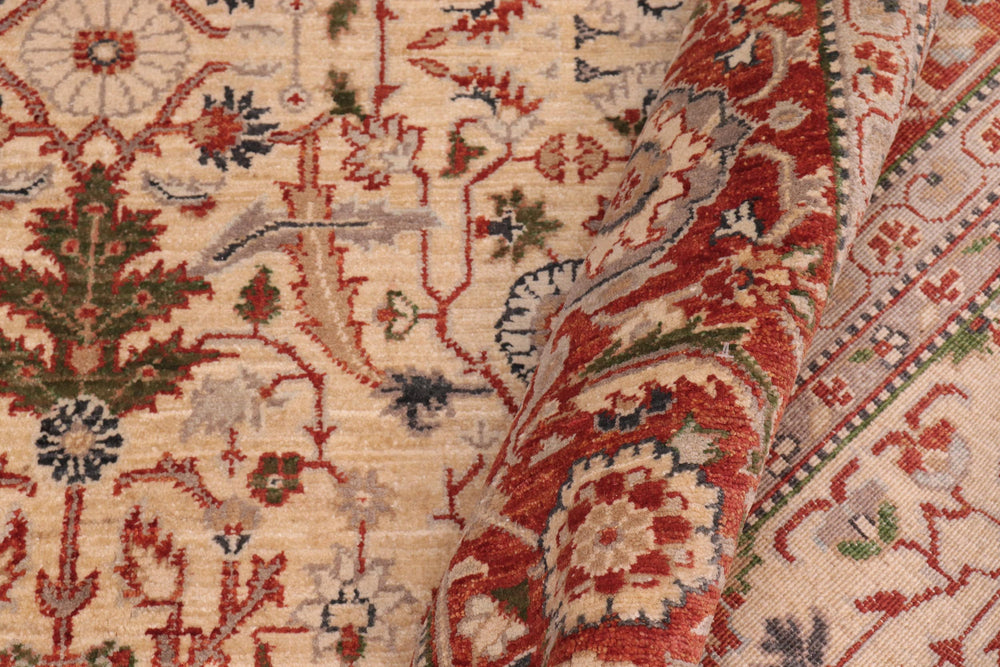 handmade Traditional Kafkaz Tan Rust Hand Knotted RECTANGLE 100% WOOL area rug 8x10