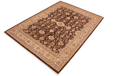 handmade Traditional Kafkaz Brown Beige Hand Knotted RECTANGLE 100% WOOL area rug 8x10