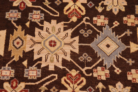 handmade Traditional Kafkaz Brown Beige Hand Knotted RECTANGLE 100% WOOL area rug 8x10