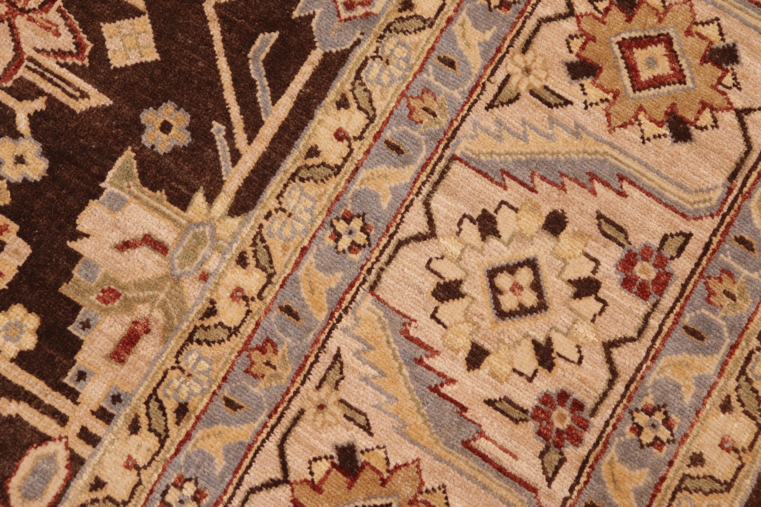 handmade Traditional Kafkaz Brown Beige Hand Knotted RECTANGLE 100% WOOL area rug 8x10