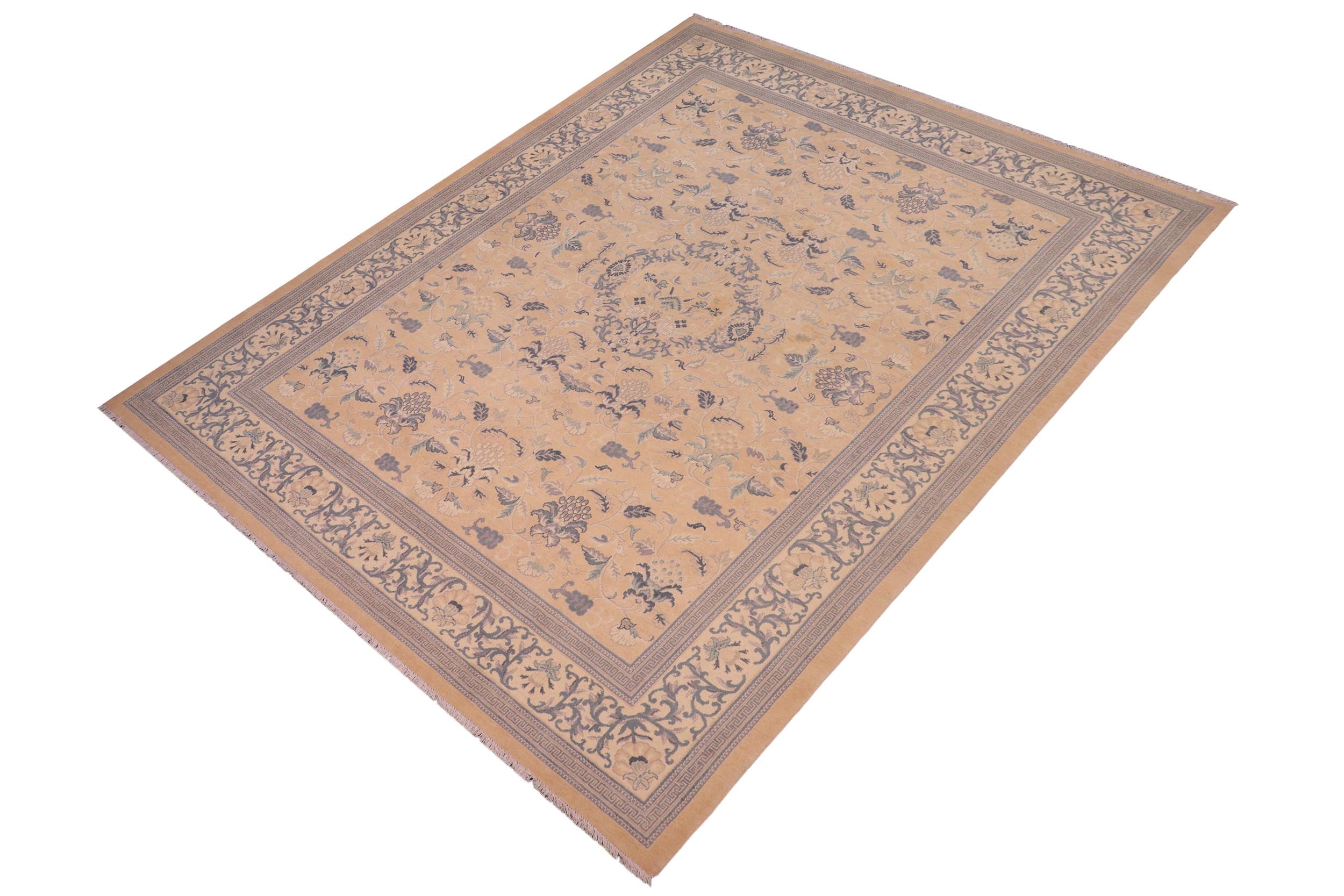 handmade Traditional Kafkaz Tan Beige Hand Knotted RECTANGLE 100% WOOL area rug 8x10