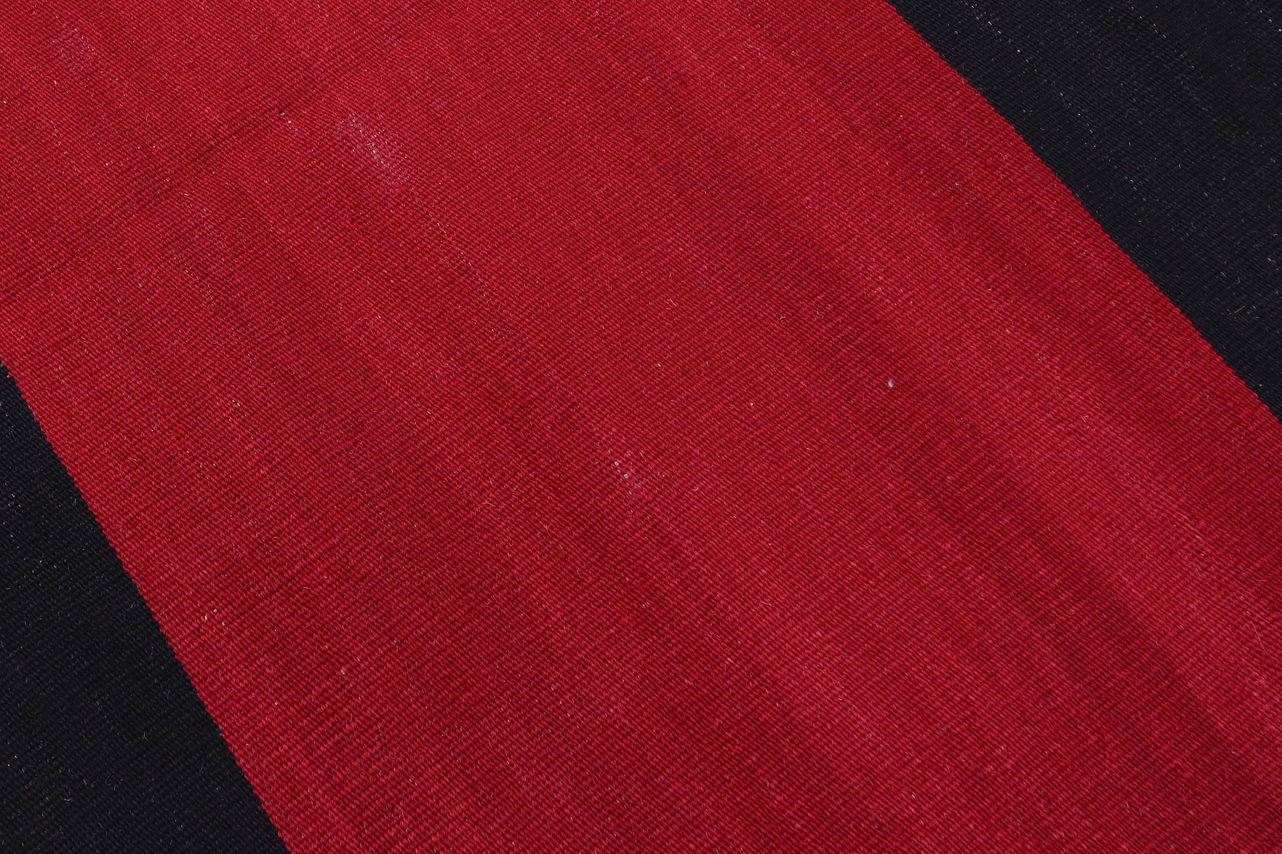 handmade Modern Kilim Red Beige Hand-Woven RECTANGLE 100% WOOL area rug 7 x 10