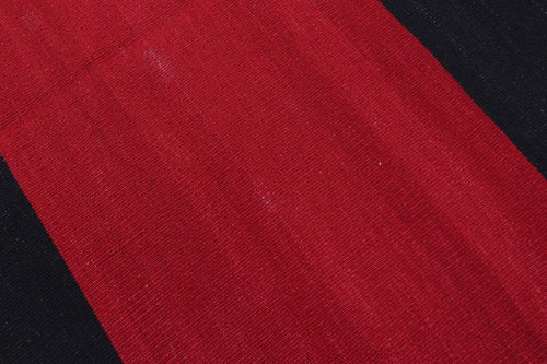 handmade Modern Kilim Red Beige Hand-Woven RECTANGLE 100% WOOL area rug 7 x 10
