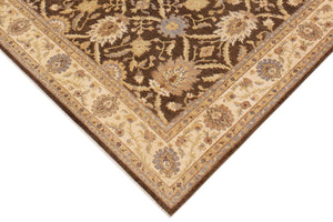 handmade Transitional Kafkaz Brown Beige Hand Knotted RECTANGLE 100% WOOL area rug 8' x 10'