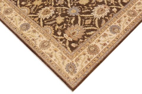handmade Transitional Kafkaz Brown Beige Hand Knotted RECTANGLE 100% WOOL area rug 8' x 10'