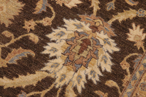 handmade Transitional Kafkaz Brown Beige Hand Knotted RECTANGLE 100% WOOL area rug 8' x 10'