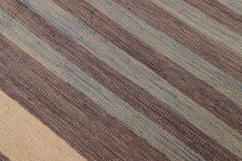handmade Modern Kilim Blue Gray Hand-Woven RECTANGLE 100% WOOL area rug 8 x 11