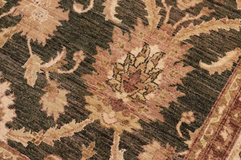 handmade Transitional Kafkaz Charcoal Beige Hand Knotted RECTANGLE 100% WOOL area rug 8' x 10'