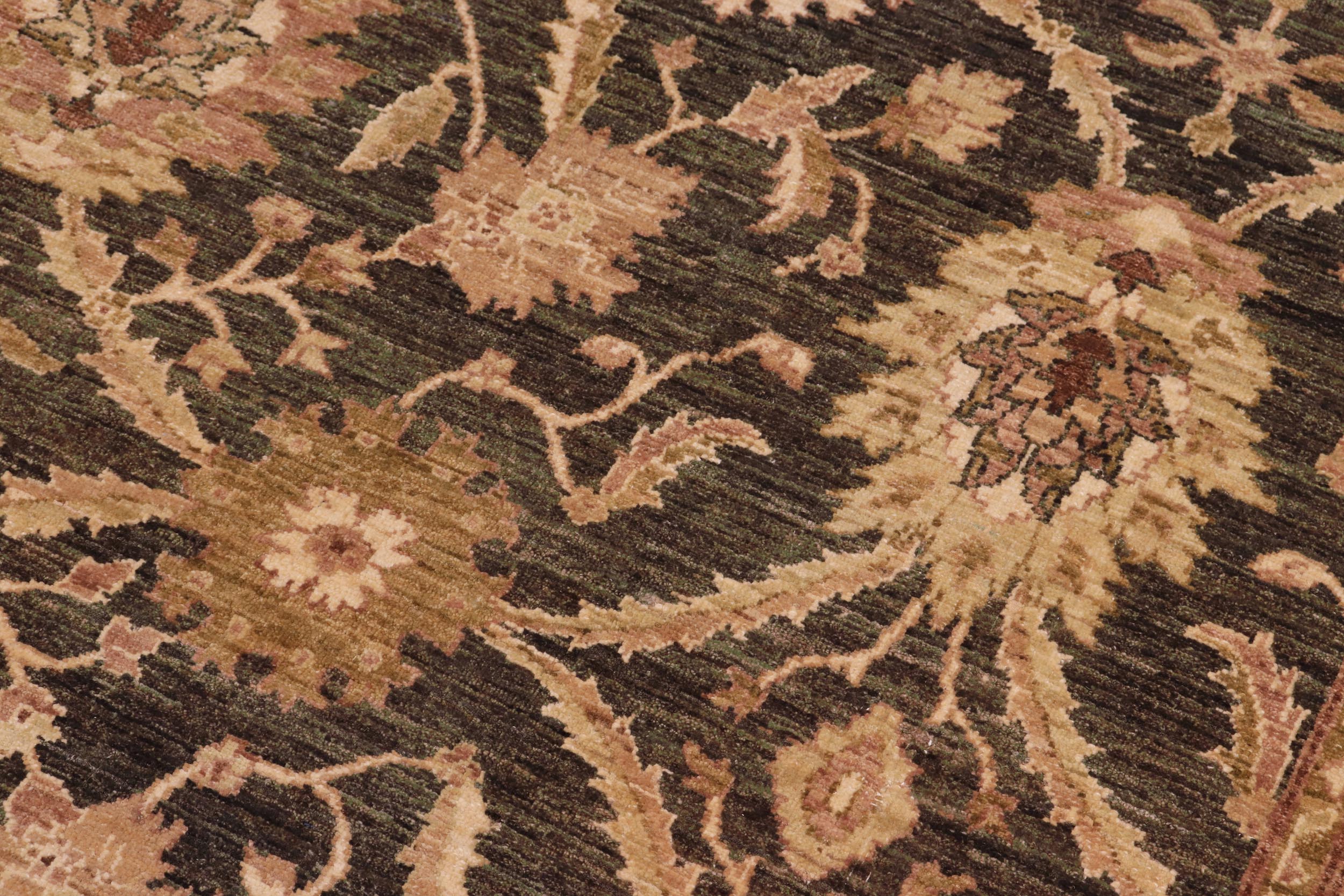 handmade Transitional Kafkaz Charcoal Beige Hand Knotted RECTANGLE 100% WOOL area rug 8' x 10'