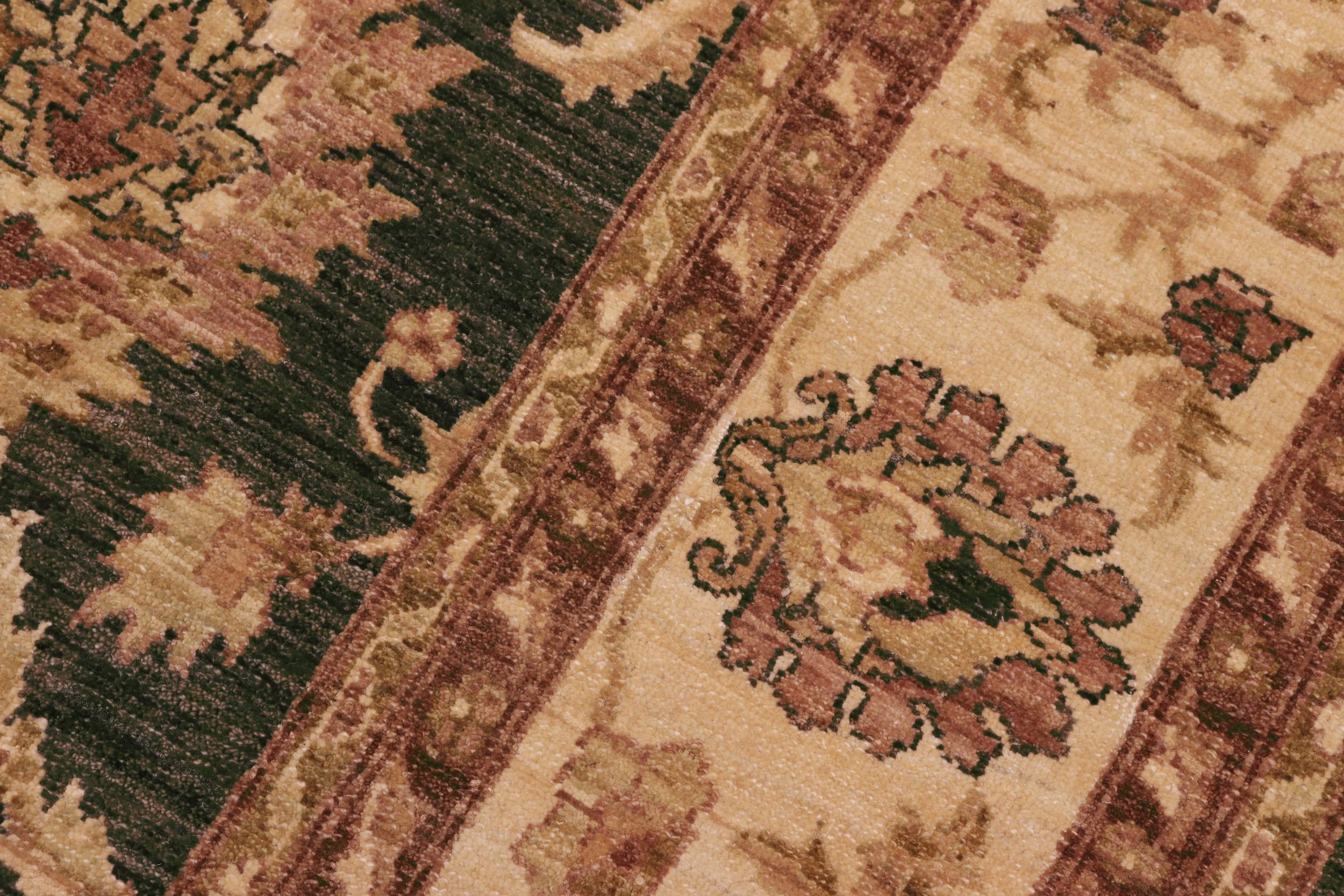 handmade Transitional Kafkaz Charcoal Beige Hand Knotted RECTANGLE 100% WOOL area rug 8' x 10'
