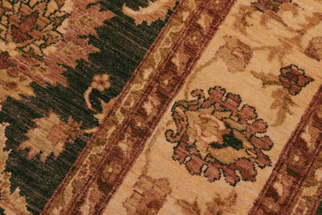 handmade Transitional Kafkaz Charcoal Beige Hand Knotted RECTANGLE 100% WOOL area rug 8 x 10