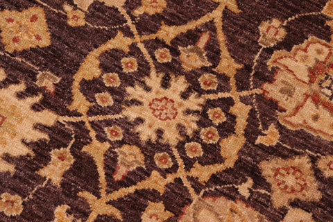 handmade Transitional Kafkaz Aubergine Beige Hand Knotted RECTANGLE 100% WOOL area rug 8' x 9'