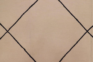 handmade Modern Kilim Beige Black Hand-Woven RECTANGLE 100% WOOL area rug 8x11