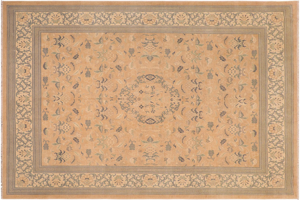 handmade Traditional Kafkaz Orange Beige Hand Knotted RECTANGLE 100% WOOL area rug 8x10