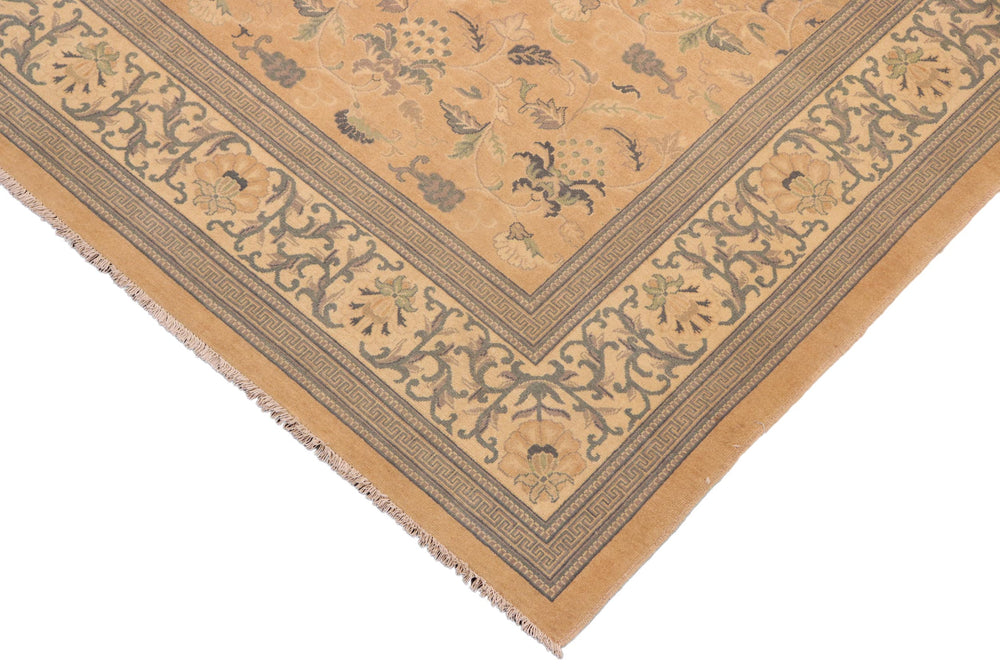 handmade Traditional Kafkaz Orange Beige Hand Knotted RECTANGLE 100% WOOL area rug 8x10