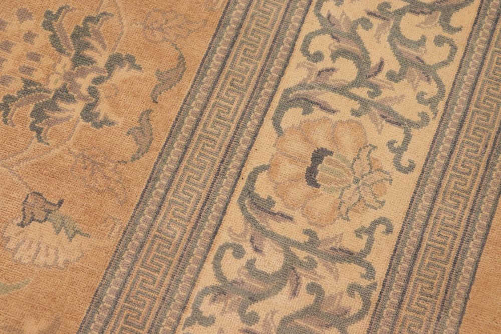 handmade Traditional Kafkaz Orange Beige Hand Knotted RECTANGLE 100% WOOL area rug 8x10