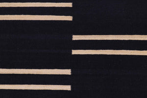 handmade Modern Kilim Black Beige Hand-Woven RUNNER 100% WOOL area rug 3 x 10