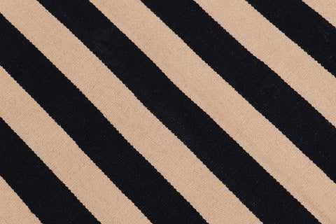 handmade Modern Kilim Beige Black Hand-Woven RUNNER 100% WOOL area rug 3 x 10