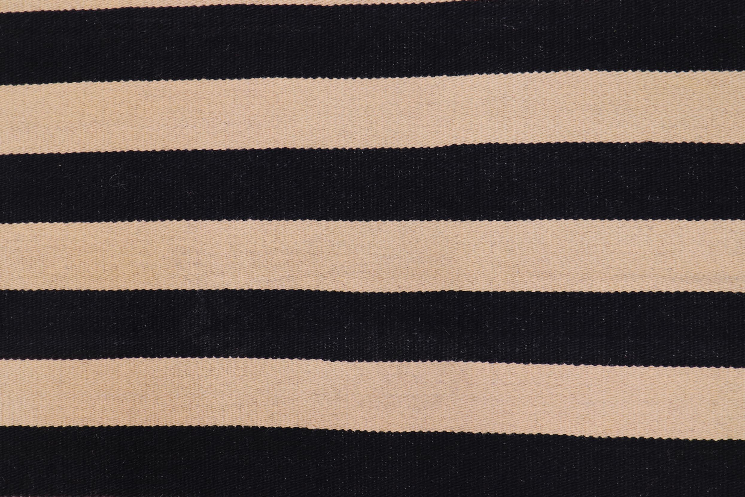 handmade Modern Kilim Beige Black Hand-Woven RUNNER 100% WOOL area rug 3 x 10