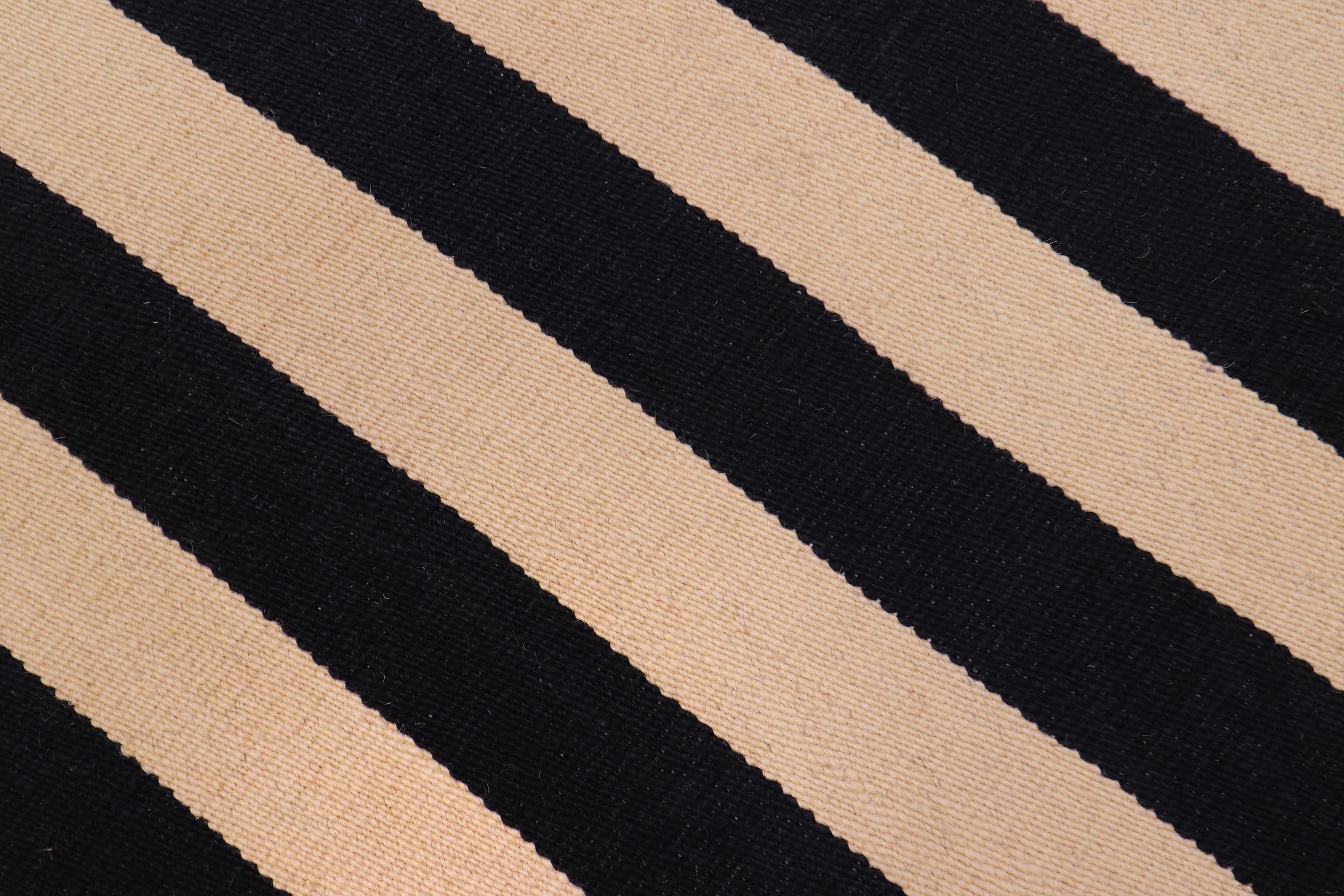 handmade Modern Kilim Beige Black Hand-Woven RUNNER 100% WOOL area rug 3 x 10