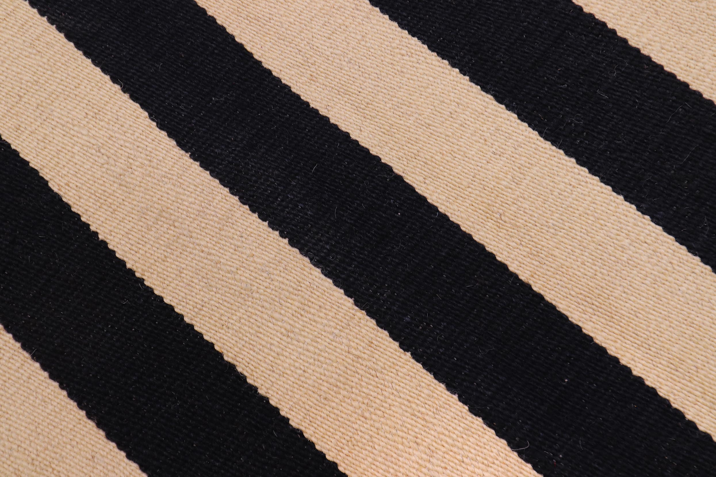 handmade Modern Kilim Beige Black Hand-Woven RUNNER 100% WOOL area rug 3 x 10