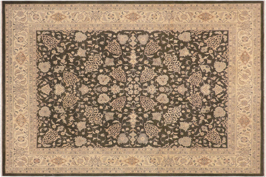 handmade Traditional Kafkaz Green Ivory Hand Knotted RECTANGLE 100% WOOL area rug 8x10