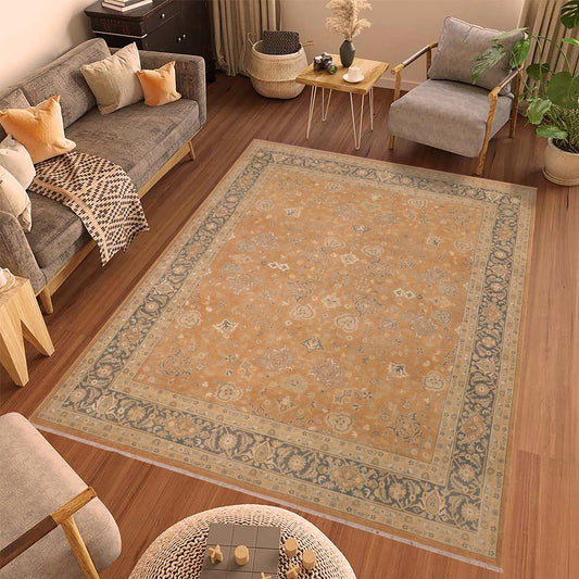 handmade Traditional Kafkaz Lt. Brown Green Hand Knotted RECTANGLE 100% WOOL area rug 8x10