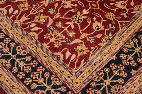 handmade Transitional Kafkaz Red Blue Hand Knotted RECTANGLE 100% WOOL area rug 8' x 10'