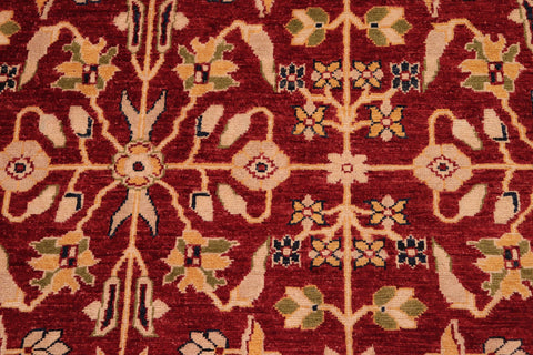 handmade Transitional Kafkaz Red Blue Hand Knotted RECTANGLE 100% WOOL area rug 8' x 10'