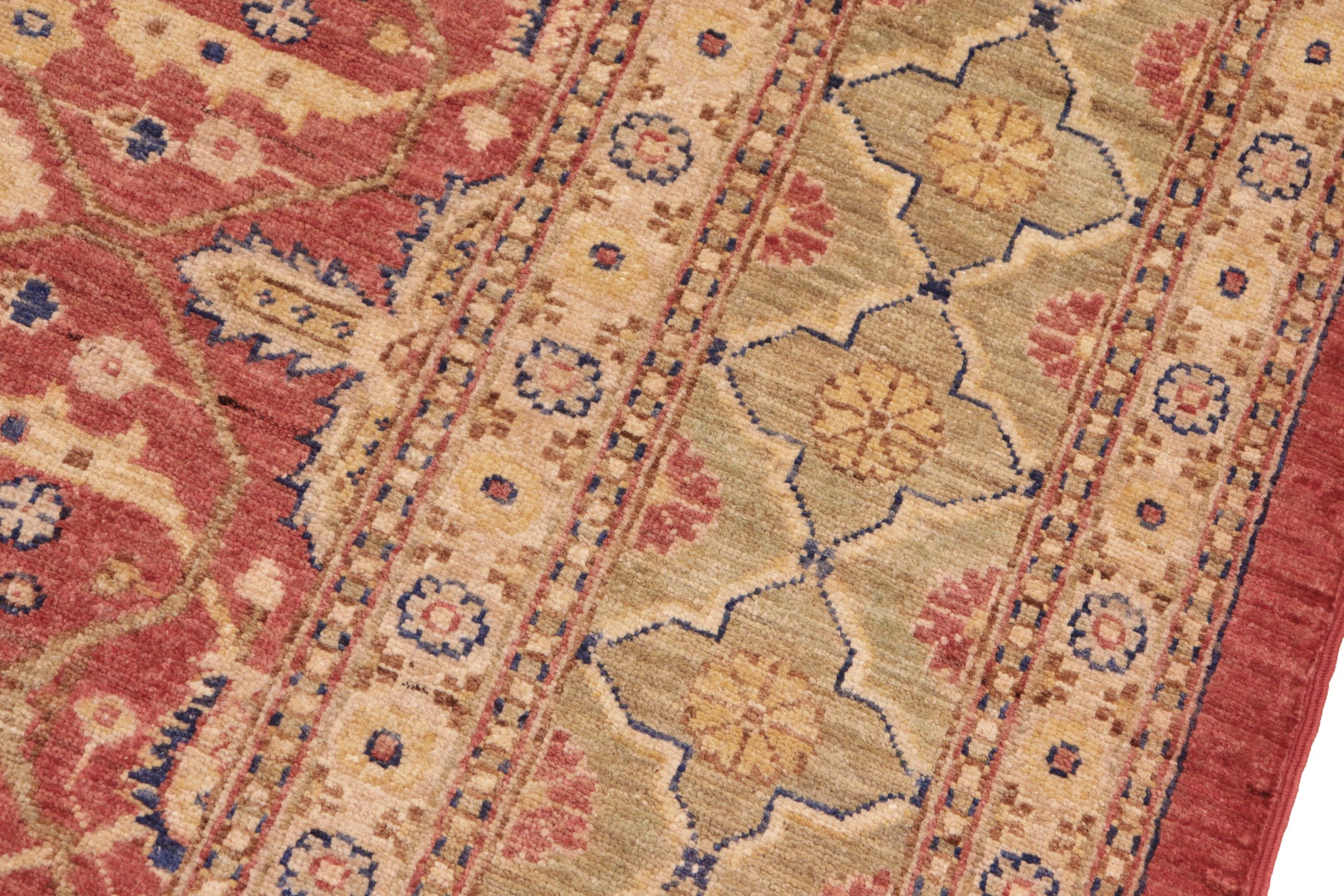 handmade Transitional Kafkaz Red Lt. Green Hand Knotted RECTANGLE 100% WOOL area rug 8' x 10'