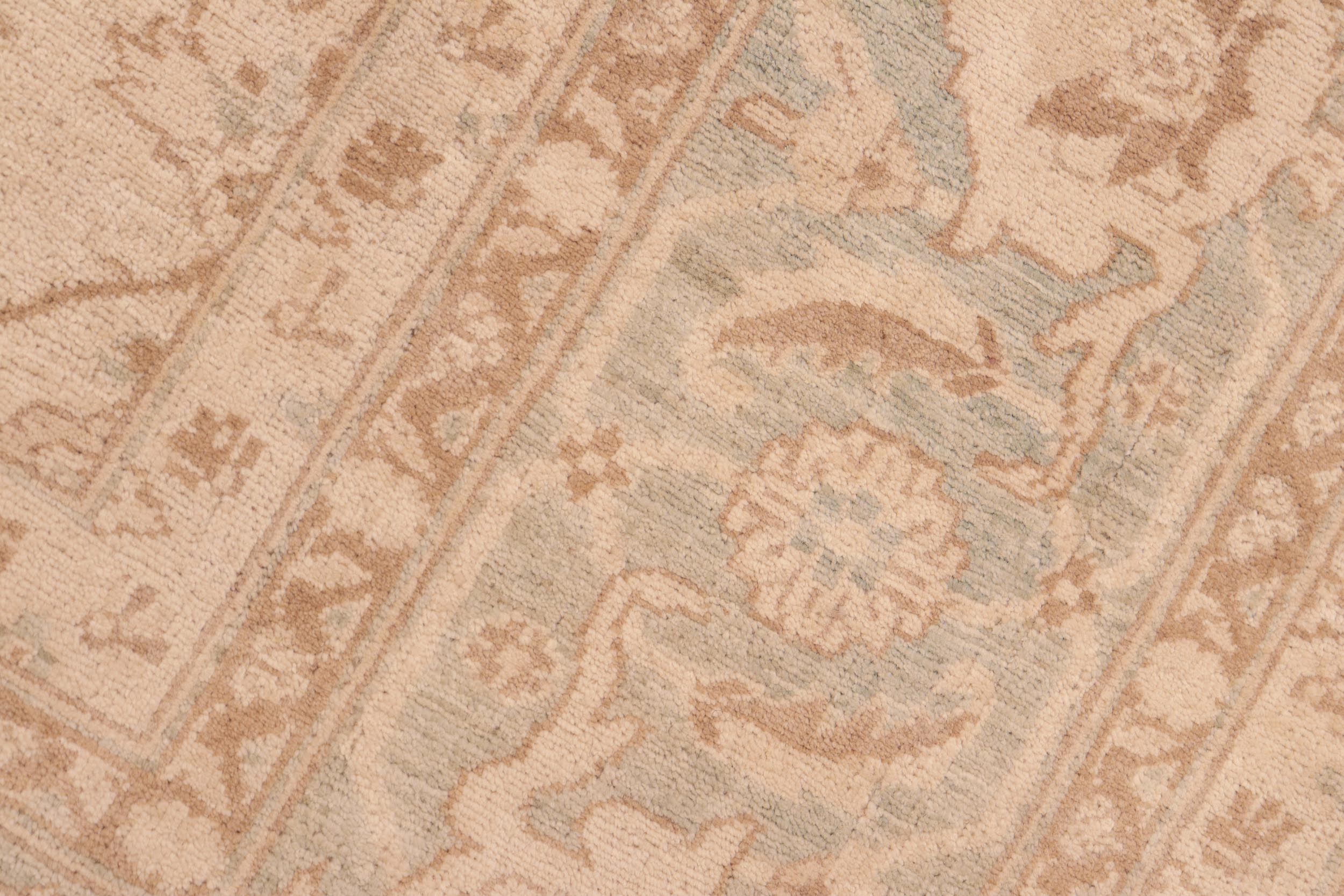 handmade Transitional Kafkaz Beige Green Hand Knotted RECTANGLE 100% WOOL area rug 8' x 10'