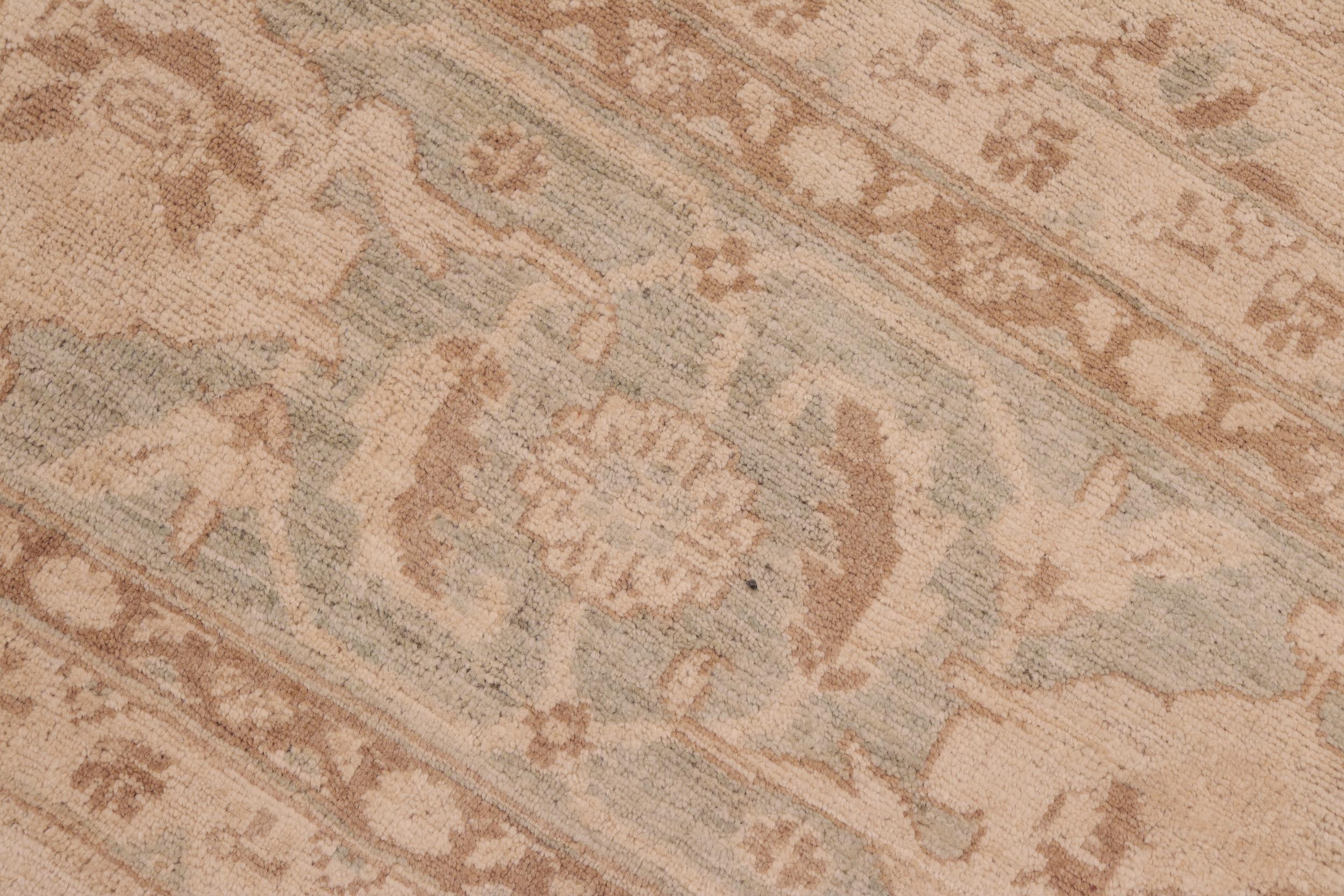 handmade Transitional Kafkaz Beige Green Hand Knotted RECTANGLE 100% WOOL area rug 8' x 10'