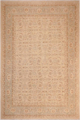 handmade Transitional Kafkaz Beige Green Hand Knotted RECTANGLE 100% WOOL area rug 8 x 10