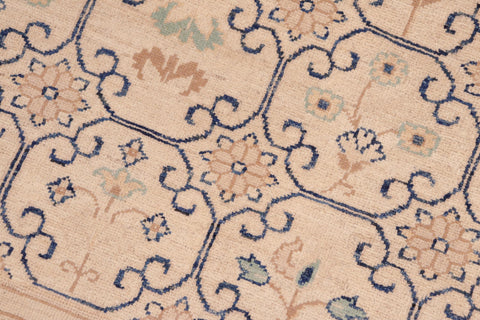 handmade Transitional Kafkaz Beige Lt. Green Hand Knotted RECTANGLE 100% WOOL area rug 8' x 10'