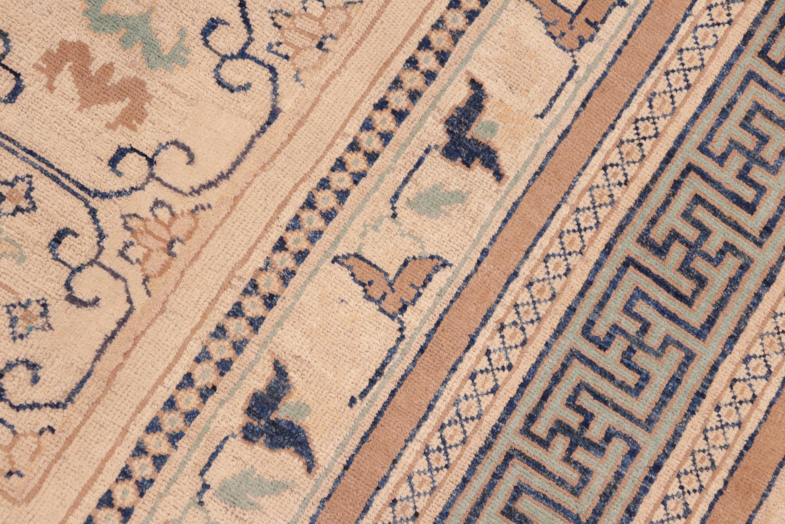 handmade Transitional Kafkaz Beige Lt. Green Hand Knotted RECTANGLE 100% WOOL area rug 8' x 10'