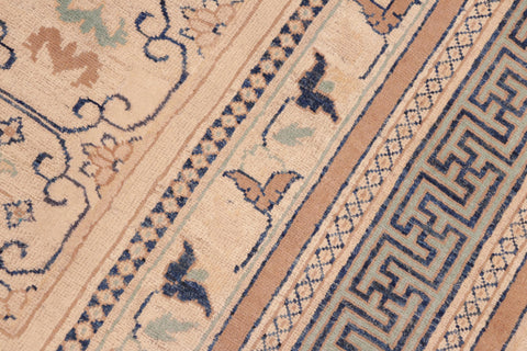 handmade Transitional Kafkaz Beige Lt. Green Hand Knotted RECTANGLE 100% WOOL area rug 8' x 10'