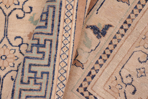 handmade Transitional Kafkaz Beige Lt. Green Hand Knotted RECTANGLE 100% WOOL area rug 8' x 10'