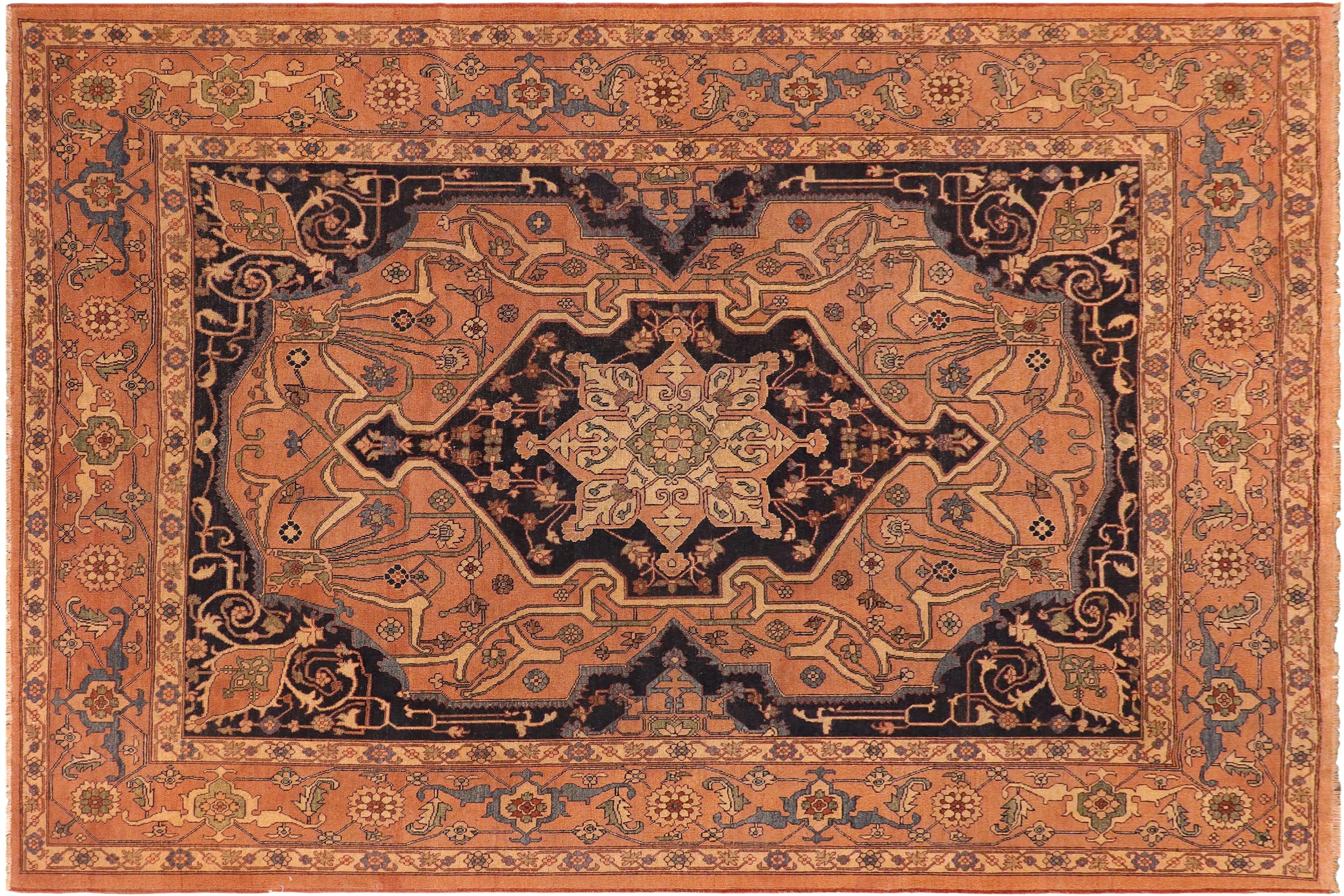 handmade Traditional Antique Rust Rust Hand Knotted RECTANGLE 100% WOOL area rug 8' x 10'