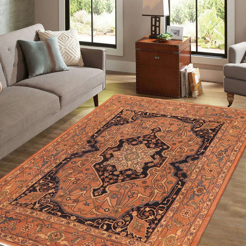 handmade Traditional Antique Rust Rust Hand Knotted RECTANGLE 100% WOOL area rug 8' x 10'