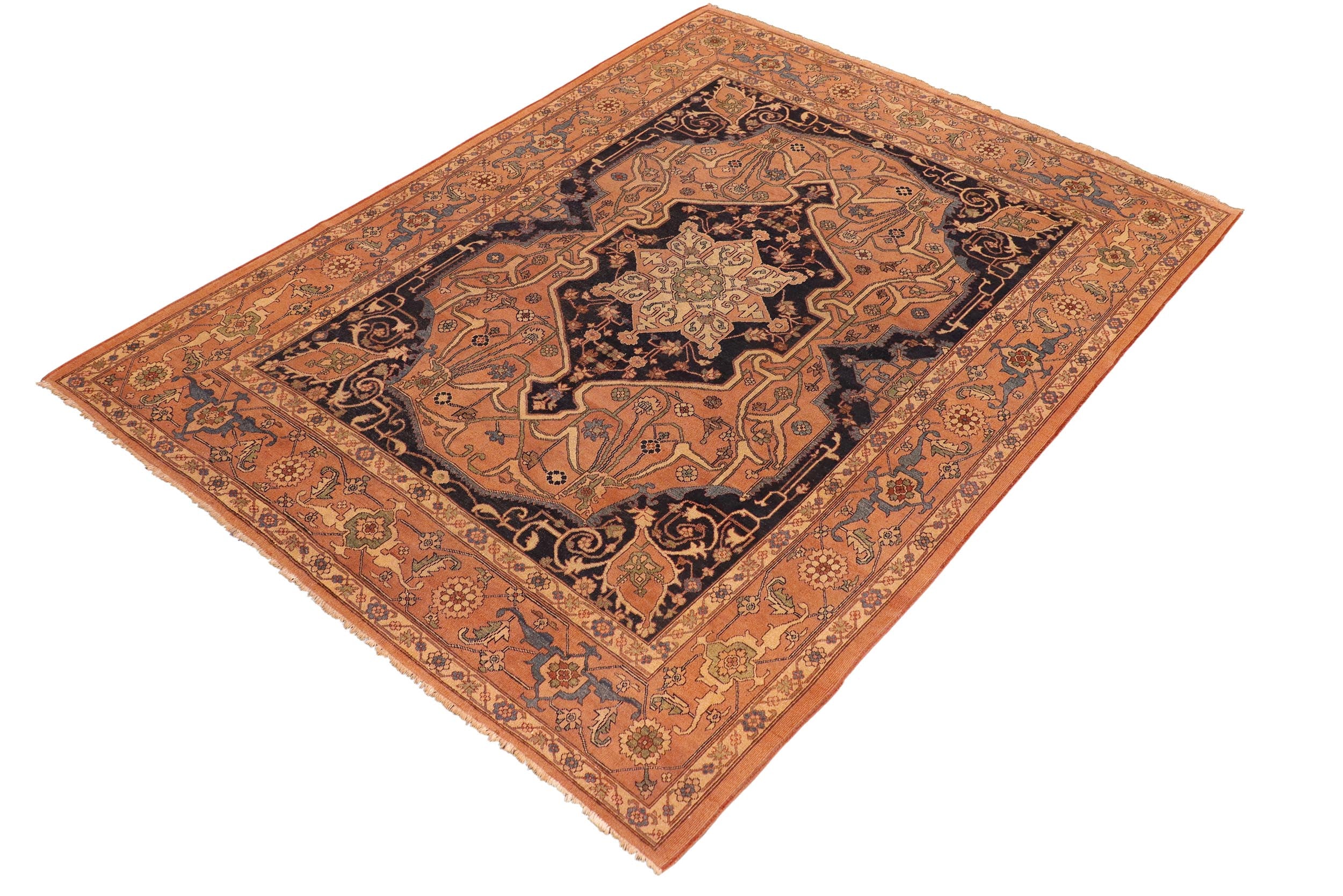 handmade Traditional Antique Rust Rust Hand Knotted RECTANGLE 100% WOOL area rug 8' x 10'