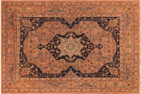 handmade Traditional Antique Rust Rust Hand Knotted RECTANGLE 100% WOOL area rug 8' x 10'