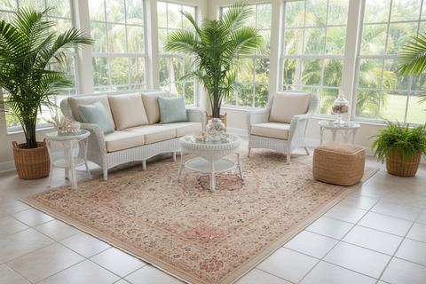 handmade Traditional Lahore Lt. Blue Ivory Hand Knotted RECTANGLE 100% WOOL area rug 9' x 12'