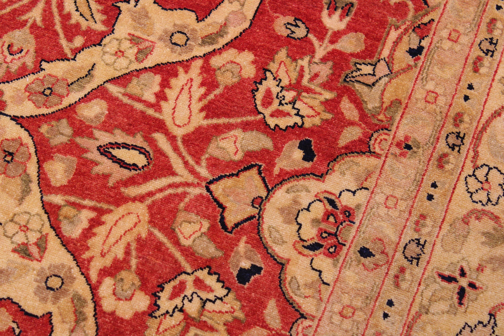 handmade Transitional Lahore Rust Tan Hand Knotted RECTANGLE 100% WOOL area rug 9' x 12'