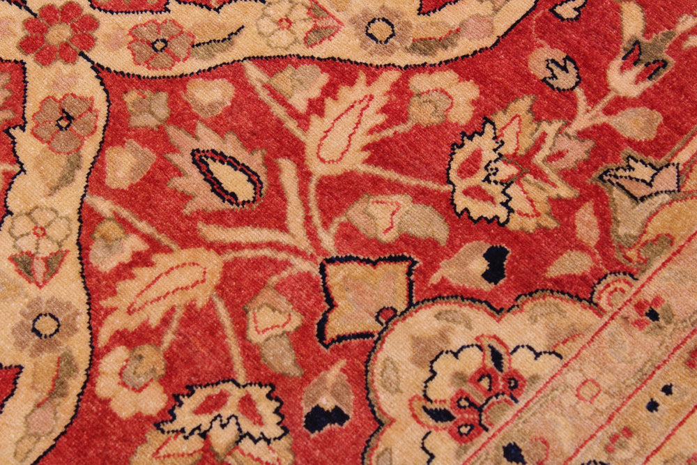 handmade Transitional Lahore Rust Tan Hand Knotted RECTANGLE 100% WOOL area rug 9' x 12'