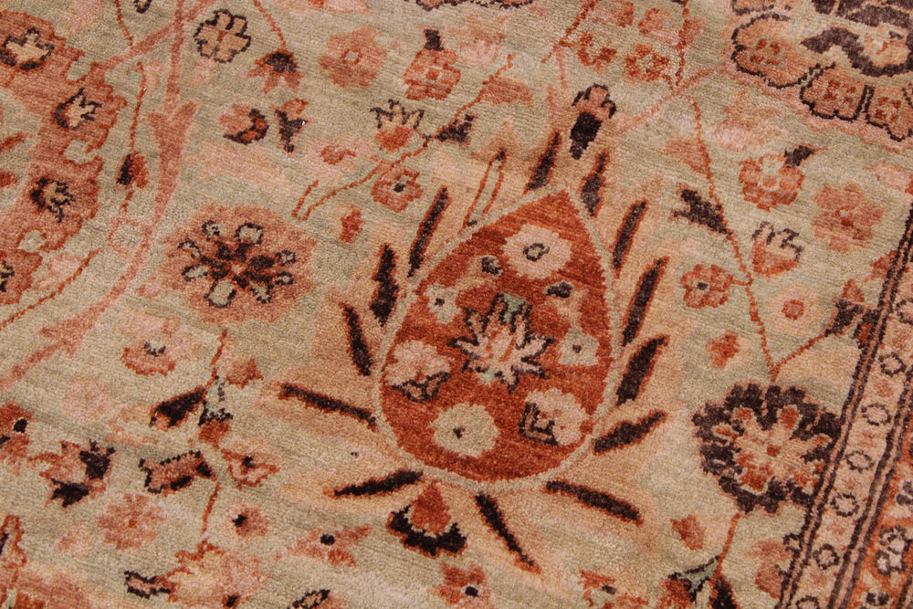 handmade Traditional Kafkaz Lt. Green Copper Hand Knotted RECTANGLE 100% WOOL area rug 9' x 12'