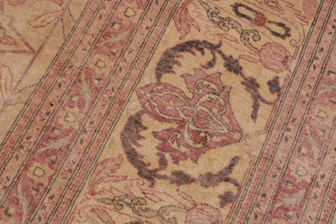 handmade Traditional Lahore Lt. Tan Lt. Gold Hand Knotted RECTANGLE 100% WOOL area rug 9' x 12'