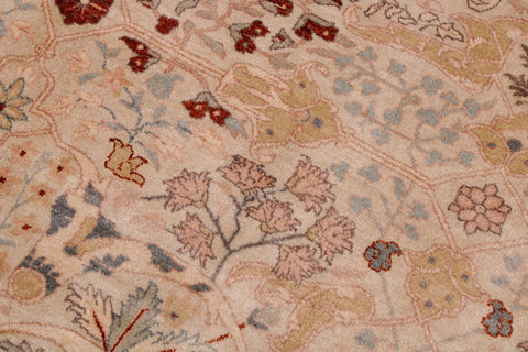 handmade Traditional Lahore Beige Lt. Blue Hand Knotted RECTANGLE 100% WOOL area rug 9' x 12'