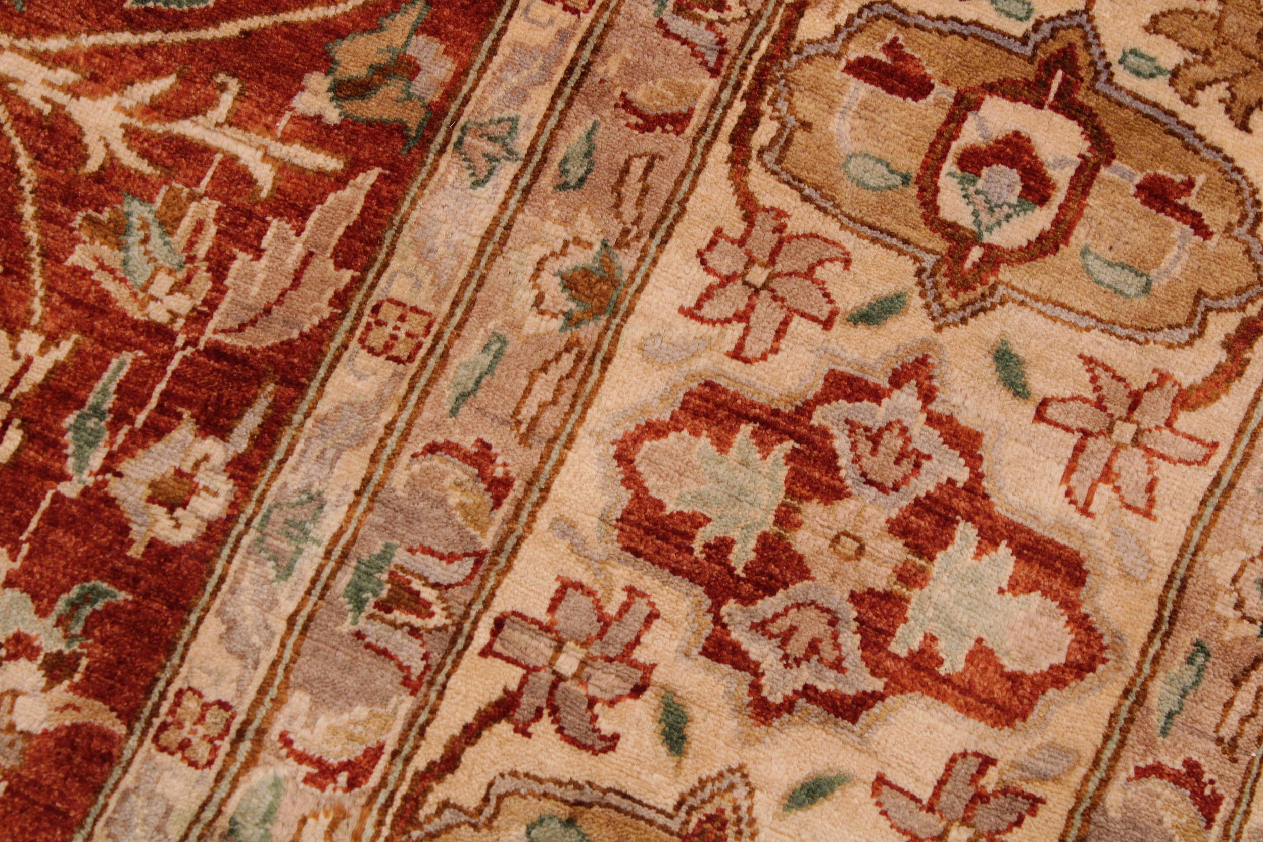 handmade Transitional Lahore Copper Beige Hand Knotted RECTANGLE 100% WOOL area rug 9' x 12'