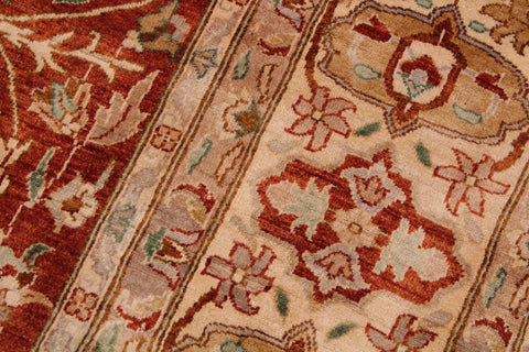handmade Transitional Lahore Copper Beige Hand Knotted RECTANGLE 100% WOOL area rug 9' x 12'